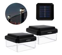 GreenBlue Lampe solaire sur poteau GB127 WW - Lot de 2 - 3200K, 7 lm, noir