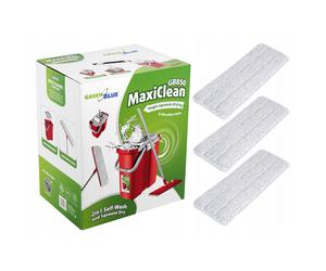 GreenBlue MaxiClean GB850 - Ensemble serpillière plate 33 cm seau 8 L + 3 rechar