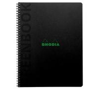 Greenbook cahier recy t recyclable en carte rigide 715 g/m2 - A5+ 16 x 21 cm 160 pages Ligné perforation 6 trous - Papier Clairefontaine recyclé 90 g/m2 - Noir - New - Noir