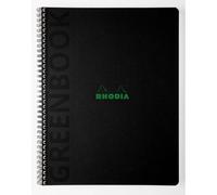 Greenbook cahier recy t recyclable en carte souple 350 g/m2 - A4+ 22,5x29,7 cm 160 pages 5/5 perforation 4 trous - Papier Clairefontaine recyclé 90 g/m2 - Noir - New - Noir