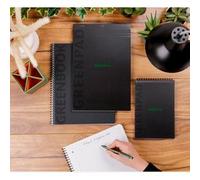 Greenbook cahier recy t recyclable en carte souple 350 g/m2 - A5+ 16 x 21 cm 160 pages 5/5 perforation 6 trous - Papier Clairefontaine recyclé 90 g/m2 - Noir - New - Noir