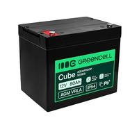 Greencell AGM VRLA 12 V 80 Ah Batterie Gel sans Entretien pour UPS, campeurs, systèmes d'alarme, Alimentation de Secours et Applications industrielles, Durable, Protection IP54, Haute Performance