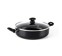 GreenChef Diamond Poêle à Sauteuse Antiadhésive en Céramique Saine de 28 cm/4,3 L avec Deux Poignées et Couvercle, Fête des Mères, Sans PFAS, Induction, Va au four jusqu'à 160˚C, Lave-Vaisselle, Noir