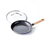 GREENCHEF, poêle à frire antiadhésive en céramique vintage avec couvercle - 26 cm, gris