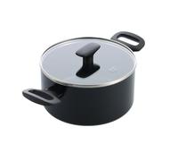 GreenChef Tones revêtement antiadhésif céramique-cocotte avec couvercle en verre, 20 cm/3, 11 l, induction, sans PFAS, compatible lave-vaisselle, résiste au four, noir