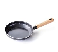 GreenChef Vintage Poêle à Frire en Céramique Antiadhésive de 20 cm, Poignée à Apparence en Bois, Sans PFAS, Compatibles avec l'Induction, Va au Four, Va au Lave-Vaisselle, Gris
