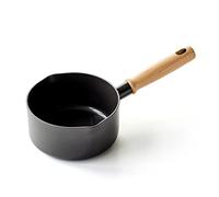 GreenChef Vintage Pot à lait en Céramique Antiadhésive de 16 cm/1,6 L, Poignée à Apparence en Bois, Sans PFAS, Compatibles avec l'Induction, Va au Four, Va au Lave-Vaisselle, Gris