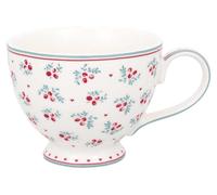 Greengate Tasse à thé BELIA Blanc avec baies et branches de sapin Porcelaine Tasse 400ml