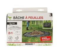 GREENGERS 647105 Bâche Ramasse-Feuilles Ø220 cm avec Cordon et 3 Poignées | Ø220 cm, polyester, 130 L une fois refermée, cordon de serrage, 3 poignées, collecte et transport des déchets verts