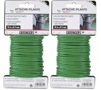 GREENGERS - Liens de jardinage pour ligatures, Ficelles de jardinage- Lien de tuteurage "Soft",attache plantes souple- 10m x 3mm -Facile à nouer,permet d'attacher et maintenir vos plantes structurées