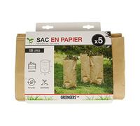 Greengers - Sacs à déchets de jardin, Jardin - Lot de 5 sacs à déchets verts en papier compostable 100L, Sac à déchets de jardin 100L, Sac jardinage 100L - 5 Sacs - Sacs bio dégradable - ø45 x H80cm