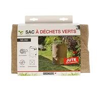 Greengers Sacs à déchets de jardin, Jardin - Sac à déchets verts en fibre naturelle 160L, Sac à déchets de jardin XXL 160L, Sac jardinage 160L - 1 Sac - 4 Poignées, Sac résistant - ø47 x H92cm