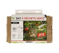 Greengers - Sacs à déchets de jardin, Jardin - Sac à déchets verts en fibre naturelle 60L, Sac à déchets de jardin 60L, Sac jardinage déchets 60L - 1 Sac - 4 Poignées, Sac résistant - ø40 x H50cm