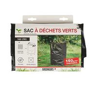 Greengers - Sacs à déchets de jardin, Jardin - Sac à déchets verts grand volume 200L, Sac à déchets de jardin 200L, Sac jardinage déchets 200L - 1 Sac - 2 Poignées, Sac autostable - ø45 x H100cm