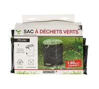 Greengers - Sacs à déchets de jardin, Jardin - Sac à déchets verts GRAND VOLUME 270L, Sac à déchets de jardin 270L, Sac jardinage déchets 270L - 1 Sac - 4 Poignées, Sac autostable - ø101 x H105cm