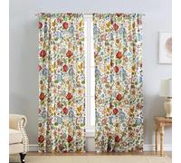 Greenland Home Astoria Lot de 2 Rideaux Semi-Transparents doublés avec embrasses, 160 x 106,7 cm (L x l), Blanc