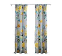 Greenland Home Lot de 2 Rideaux Aquarelle Dream - Rideaux - Paire de Panneaux doublés avec embrasses - 213,4 cm de Long - Gris