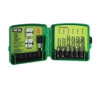 Greenlee DTAPKIT Kit de perceuse/taraud pour métal, perçage en une étape, taraudage, ébavurage/fraisage avec adaptateur à changement rapide, 6-32 à 1/4-20