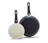 GreenLife Soft Grip Healthy Ceramic Lot de 2 poêles à frire anti-adhésives Noir/crème
