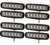 Greenmigo 8X 18 W : projecteur de travail pour voiture, projecteur d'appoint LED, barre lumineuse LED, étanche IP67