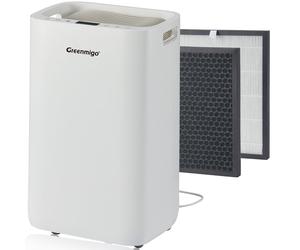 Greenmigo Déshumidificateur d'air 20L en 24h,déshumidificateur avec préfiltre HEPA & charbon actif 2en1,affichage numérique,tuyau d'évacuation,linge