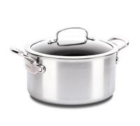 GreenPan Barcelona Evershine Tri-Ply Casserole en Céramique Antiadhésive en Acier Inoxydable Renforcée de Diamants 24 cm/5.8 L avec Couvercle,Sans PFAS,Multi Clad,Induction,Four,Lave-vaisselle,Argent