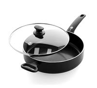 GreenPan Cambridge Casserole antiadhésive en céramique saine de 28 cm/4,2 litres avec couvercle, sans PFAS, pour induction, lave-vaisselle, four, noir