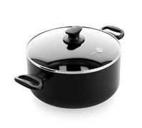 GreenPan Cambridge Marmite en céramique antiadhésive saine de 24 cm/4,9 litres avec couvercle, sans PFAS, pour l'induction, le lave-vaisselle, le four, noir