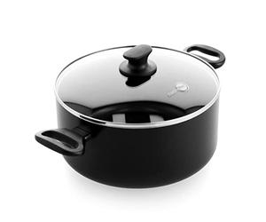 GreenPan Cambridge Marmite en céramique antiadhésive saine de 24 cm/4,9 litres avec couvercle, sans PFAS, pour l'induction, le lave-vaisselle, le four, noir