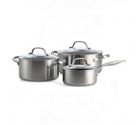 Greenpan - Casserole 16 cm+ Faitout 20 et 24cm inox triply revêtement céramique-Geneva