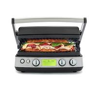 GreenPan Elite 6-en-1 Gril Multifonction et Plaque de Contact, Revêtement Antiadhésif en Céramique Saine sans PFAS, Plaques à griller, Niveau de Brunissement Réglable, à Charnière, Noir
