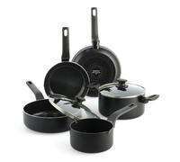 GreenPan Essence batterie de cuisine 7 pièces, poêles à frire 20 et 24 cm, sauteuse et faitouts avec couvercles, revêtement antiadhésif céramique sans PFAS, induction, noir