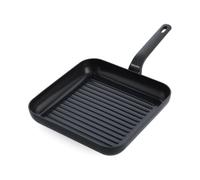 GreenPan Essence carrée poêle-gril 28, 6 cm, céramique-revêtement antiadhésif sans PFAS, aluminium forgé, induction, résiste au four jusqu’à 160 °C, noir