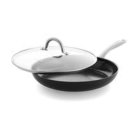 GreenPan Lima Midnight Poêle à frire 30 cm antiadhésive en céramique dure anodisée saine, sans PFAS, va au lave-vaisselle, convient à la cuisson par induction, va au four, noir