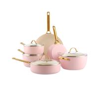 Greenpan Padova Batterie De Cuisine 6 Pcs Avec Couvercles Rose