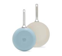GreenPan Padova Pro Lot de 2 poêles à frire de 20,3 cm et 25,4 cm en céramique anodisée dure antiadhésive sans PFAS, compatible avec induction, poignée en acier inoxydable, passe au lave-vaisselle et
