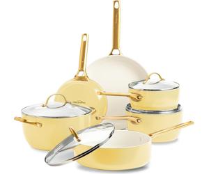 GreenPan Padova Reserve, lot de 6 casseroles et poêles, jaune, lavable au lave-vaisselle