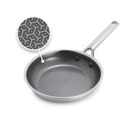 GreenPan Poêle à frire hybride antiadhésive en acier inoxydable de 20,3 cm, poêle en céramique sans PFAS, compatible avec toutes les plaques de cuisson, température du four jusqu'à 454,4 °C, passe au