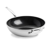 GreenPan Wok Première 30 cm - inox 3 couches, revêtement céramique sans PFAS, induction - Argent
