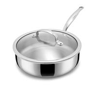 GreenPan Premiere Poêle en acier inoxydable 5 plis avec couvercle 26 cm 3,8 | Acier inoxydable 5 couches, 3 couches d'aluminium, compatible avec plaques à induction, avec couvercle et poignée