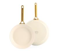 GreenPan Reserve 2.0 2 poêles 24/28 cm, céramique antiadhésive, Crème | Antiadhésif, aluminium anodisé dur, induction, nettoyage facile, lave-vaisselle
