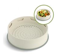 GreenPan Steamy 2-en-1 Panier à Vapeur et Passoir Antiadhésif en Silicone Ø 24cm, Sans PFAS, Empilable, Cuisine Saine, Légumes, Riz, Viande, Poisson, Raviolis, Lave-Vaiselle, Crème