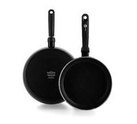 GreenPan Torino Antiadhésive en Céramique Sain Batterie de 2 Poêles à Frire, 24 cm et 28 cm, Sans PFAS, Induction, Résistante au Lave-vaisselle, Va au four jusqu'à 160°C, Noir