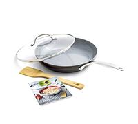 GreenPan Valencia Pro aluminium-poêle avec couvercle Ø28 cm - sans PFAS - induction - résiste au four jusqu’à 220 °C - compatible lave-vaisselle - poignées en acier inoxydable - gris