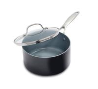 GreenPan Valencia Pro Casserole antiadhésive en céramique saine anodisée dure de 18 cm / 2 litres avec couvercle, sans PFAS, induction, lave-vaisselle, four, gris