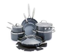 GreenPan Batterie de cuisine Valencia Pro 16 poêles – Céramique anodisée, Sans PFAS, Gris