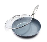 GreenPan Valencia Pro Poêle à frire antiadhésive en céramique saine anodisée dure de 26 cm avec couvercle, sans PFAS, à induction, allant au lave-vaisselle, allant au four, Gris
