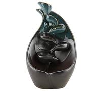 Greensen Brûleur D'encens en Céramique, Design à Contre-Courant de Fumée avec Effet Cascade pour Relaxation dans Les Temples