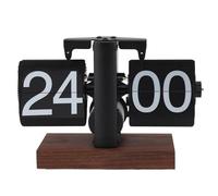 Greensen Horloge Rabattable Numérique Mécanique Rétro Horloge Pliante avec Base en Bois épaisse Horloge à Rabat Automatique Minimaliste Grands Chiffres Horloge de Bureau Horloge de Table