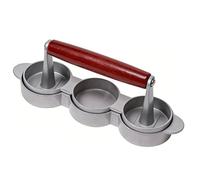 Greensen Mini Presse à Hamburger en Aluminium avec Poignée en Bois Massif, Petite Machine à Galettes de Viande Ronde de 8,46 X 3,46 Pouces pour Mini Hamburger Barbecue Pique-Nique Camping (3